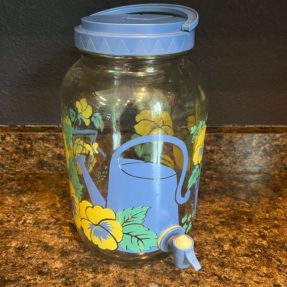 Vintage Garden Themed Sun Tea Jar - Picture 1 of 5